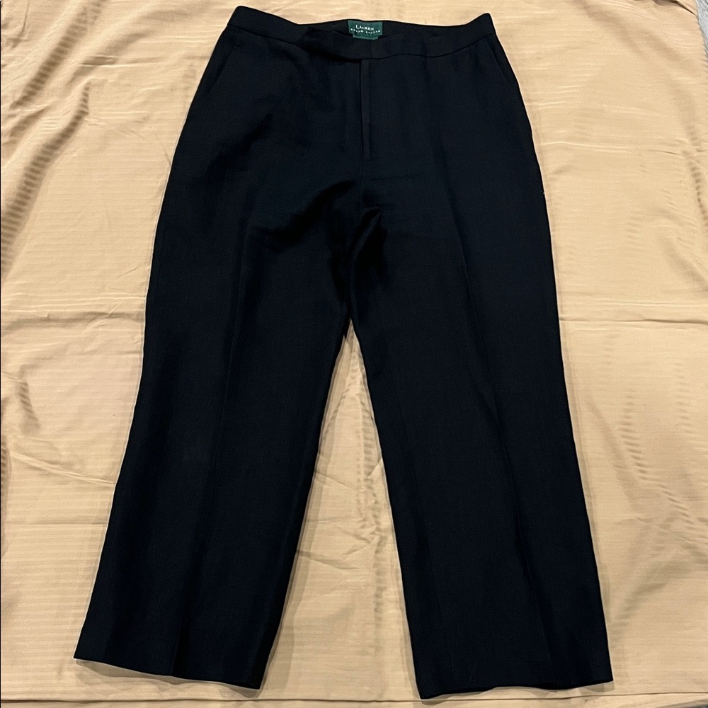 Ralph Lauren Classic Black Trousers size 12 100% linen